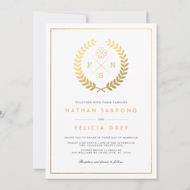 Adinkra God's Blating Symbol White Bröllop Inbjudningar (Framsida)