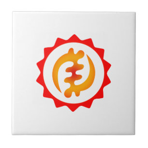 Adinkra Gud är Kung Nyame Ohene Symbol Gift Idea Kakelplatta