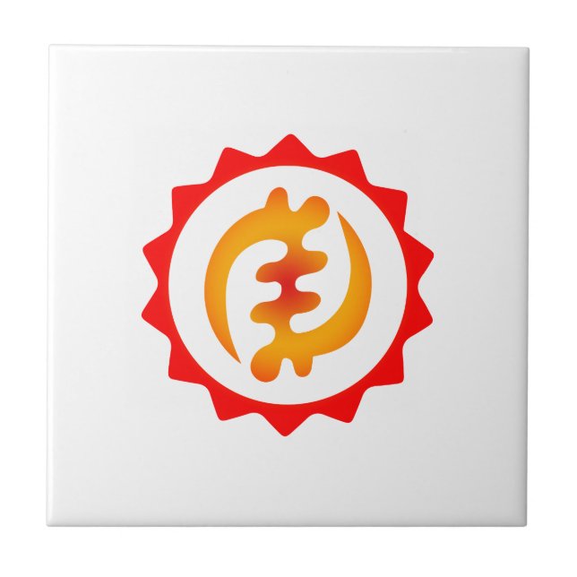 Adinkra Gud är Kung Nyame Ohene Symbol Gift Idea Kakelplatta (Framsidan)