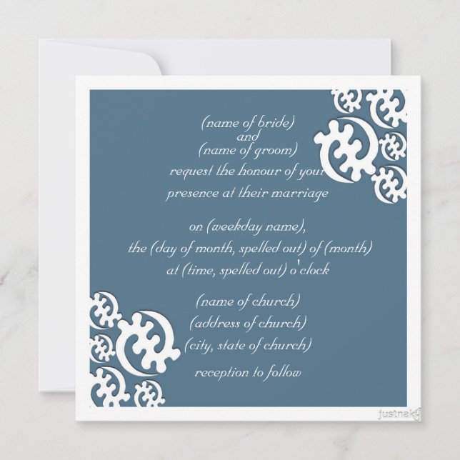 adinkra gye nyame (utom Gud) agate blue Inbjudningar (Framsida)