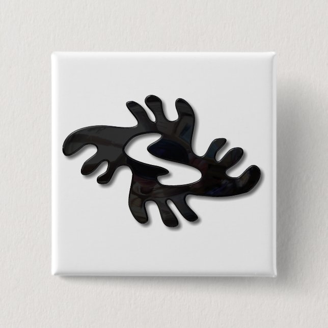 Adinkra-peace-shiny black knapp (Framsida)