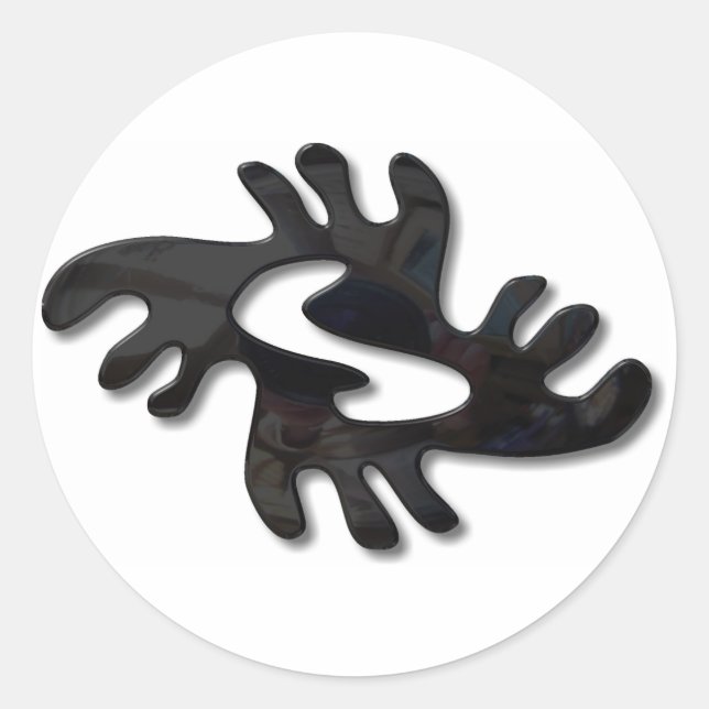 Adinkra-peace-shiny black runt klistermärke (Framsida)