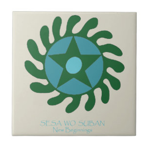 Adinkra Sesa Wo Suban - New Beginnings Kakelplatta