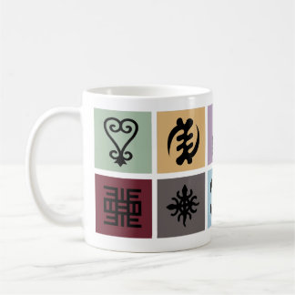 Adinkra Symbol Mönster - African Heritage Cultura Kaffemugg