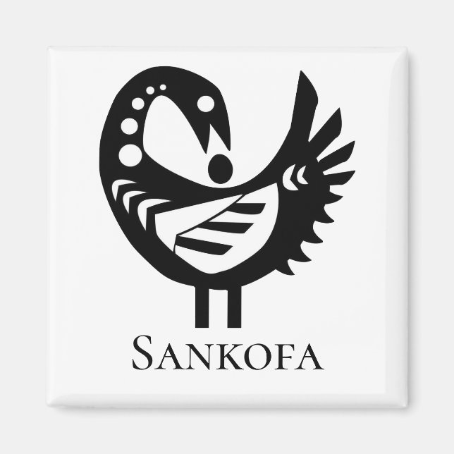 Adinkra Symbol SANKOFA Bird Magnet (Framsidan)