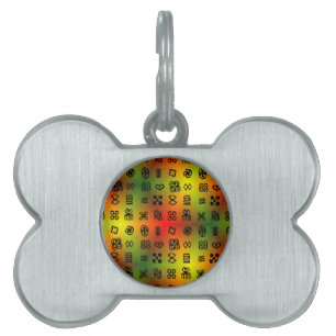 Adinkra-symboler med afrikanskt Färg ID-bricka Husdjur