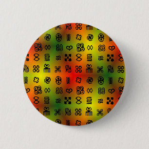 Adinkra-symboler med afrikanskt Färg Knapp