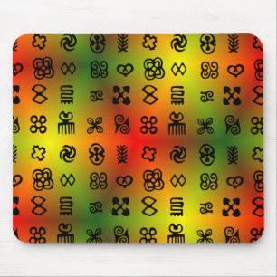 Adinkra-symboler med afrikanskt Färg Musmatta