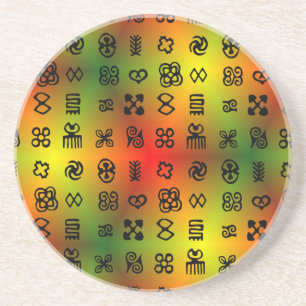 Adinkra-symboler med afrikanskt Färg Underlägg