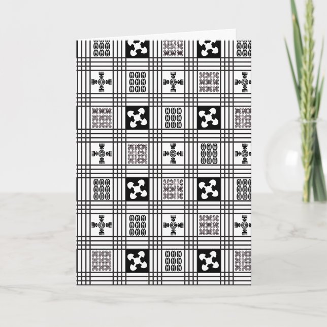 Adinkra väster - afrikansk textil tack kort (Framsida)