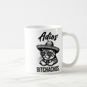 Adios Achos Cat in Sombrero Funny Spansk funny Ad Kaffemugg
