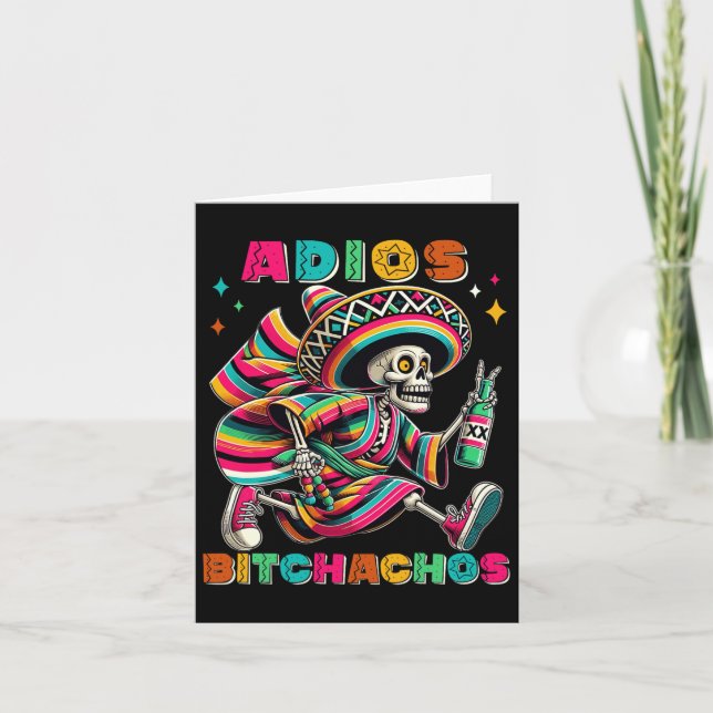 Adios Achos Funny Cinco De Mayo Drinking Manar Wom Kort (Framsida)