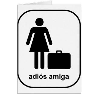 adios_amiga_Black Hälsningskort