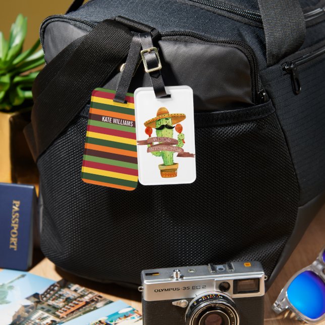 Adios Bitchachos Bagage Tag Bagagebricka (Fram & Baksida)