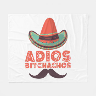 Adios Bitchachos Sombrero Retro Cinco De Mayo Fleecefilt