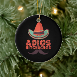 Adios Bitchachos Sombrero Retro Cinco De Mayo Julgransprydnad Keramik
