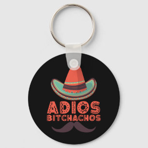 Adios Bitchachos Sombrero Retro Cinco De Mayo Nyckelring