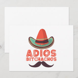 Adios Bitchachos Sombrero Retro Cinco De Mayo på s Inbjudningar