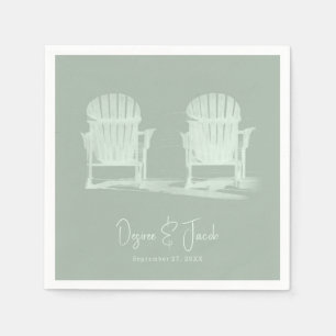 Adirondack Beach Chairs Sage Grönt Bröllop Pappersservett