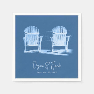 Adirondack Beach-ordförande Azure Blue White Bröll Pappersservett