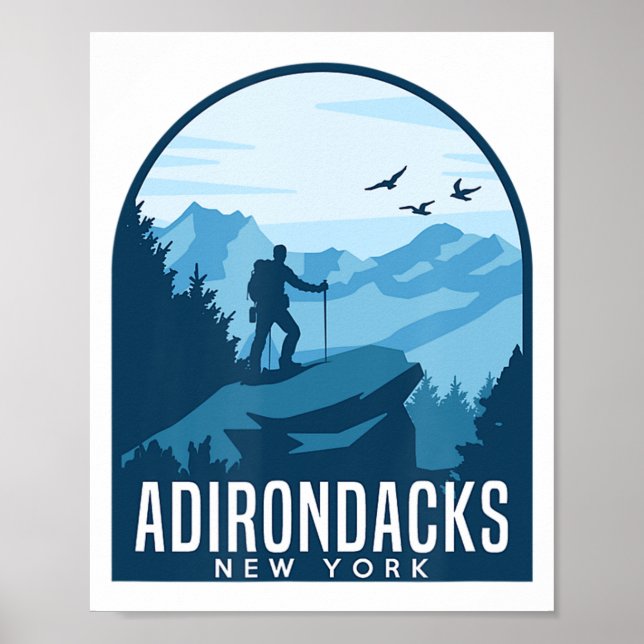 Adirondack-berget klättrar upp och höjer berget Ad Poster (Framsidan)