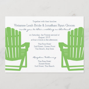 Adirondack Chairs lime- och marinbäckasbröllop Inbjudningar