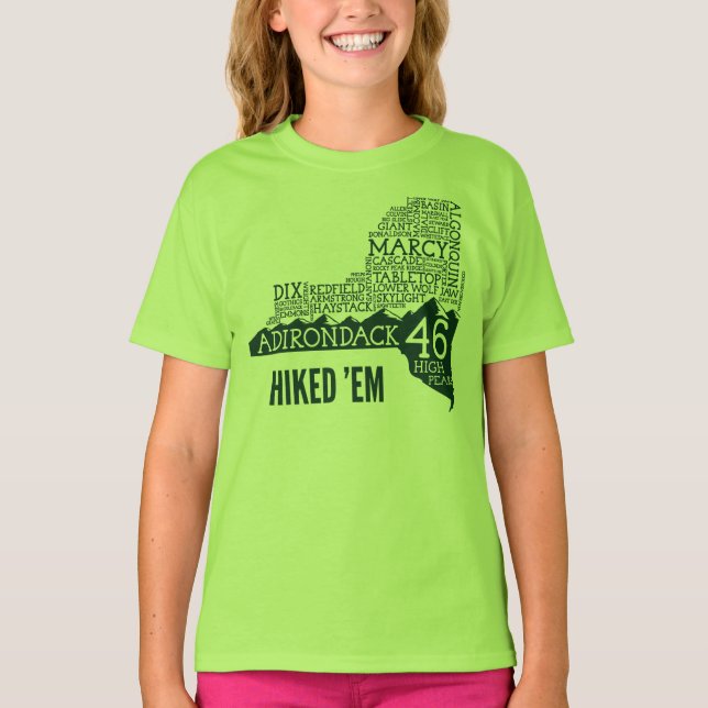 Adirondack High Peaks Hiked T-Shirt (Gröntens Logo (Framsida)