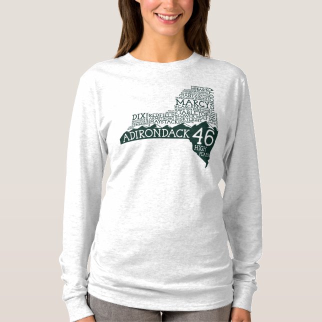 Adirondack High Peaks Kvinnors Långärmad T-Shirt (Framsida)