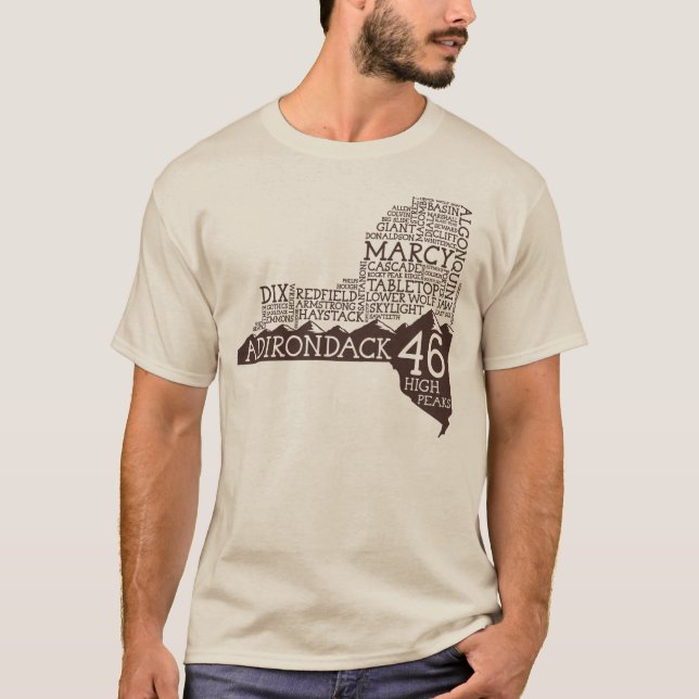 Adirondack High Peaks T-Shirt (Brown Logotyp) (Framsida)