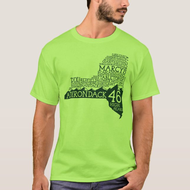 Adirondack High Peaks T-Shirt (Gröntens Logotyp) (Framsida)