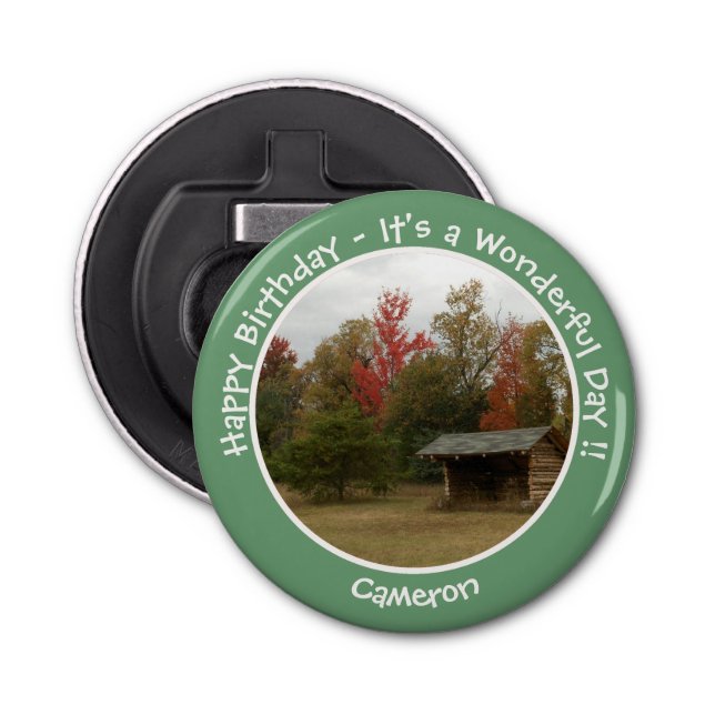 Adirondack Lean-to i Födelsedagsfester på hösten Flasköppnare (Framsidan)