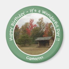 Adirondack Lean-to i Födelsedagsfester på hösten Magnet