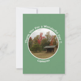 Adirondack Lean-to i Födelsedagsfester på hösten Tack Kort