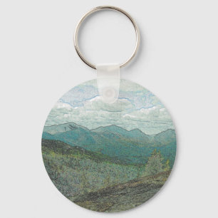 Adirondack Mountain Peaks Panorama Nyckelring