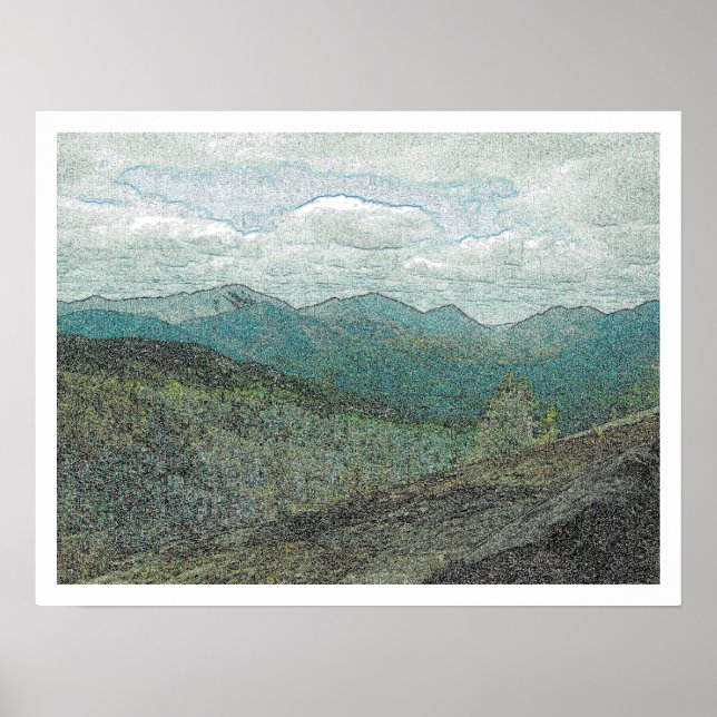 Adirondack Mountain Peaks Panorama Poster (Framsidan)