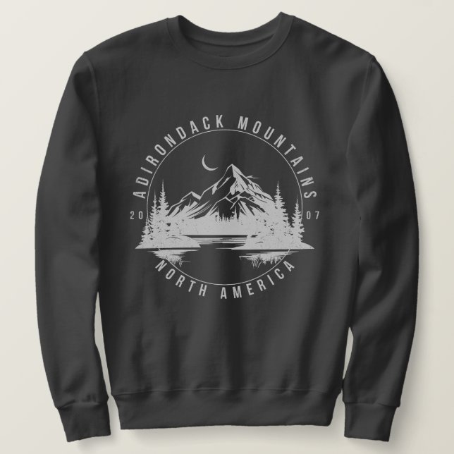 Adirondack Mountains Retro Vintage 2007 Lång Ärmad Tröja (Design framsida)