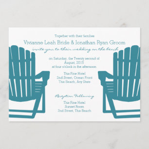 Adirondack Ordförande Beach Wedding Inbjudningar