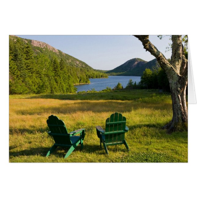 Adirondack-ordförandena på Jordaniens gräsmatta Hälsningskort (Framsidan Horizontal)