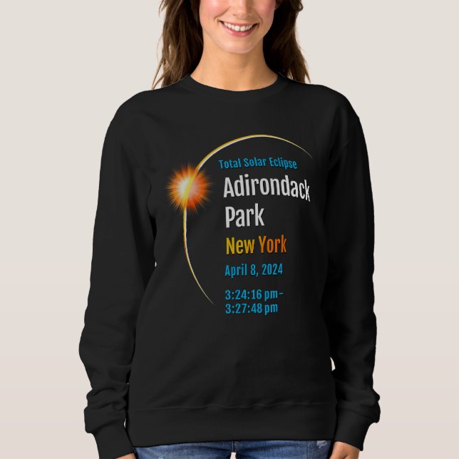 Adirondack Park New York NY Total Solar Eclipse 20 T Shirt (Framsida)