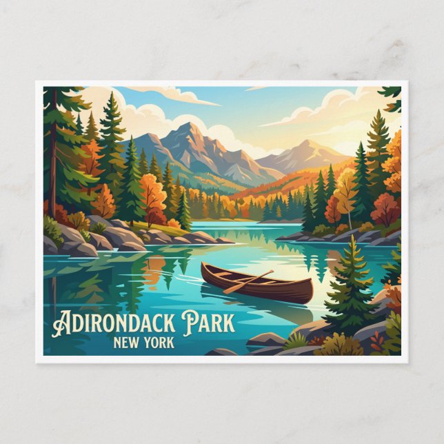 Adirondack Park Old Forge New York Vykort (Framsida)