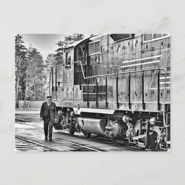 Adirondack Scenia Railroad Tåg-Conductor Vykort (Framsida)