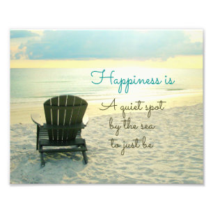 Adirondack-stol på Beach Photo Fototryck