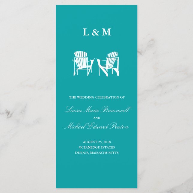 Adirondack-stolar | Ceremony Progam Program (Framsida)