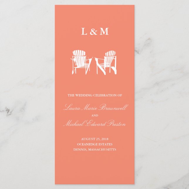 Adirondack-stolar | Ceremony Progam Program (Framsida)