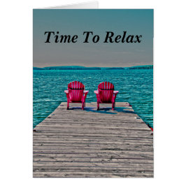 Adirondack-stolar Cottage Njoy Life Teal Rustic Hälsningskort