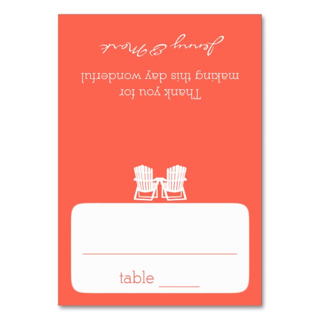 Adirondack-stolar för korallsäten bordsnummer (Framsidan)