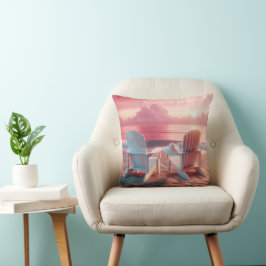 Adirondack-stolar i Rosa Sunset Kudde