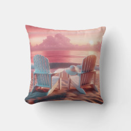 Adirondack-stolar i Rosa Sunset Kudde