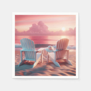 Adirondack-stolar i Rosa Sunset Pappersservett