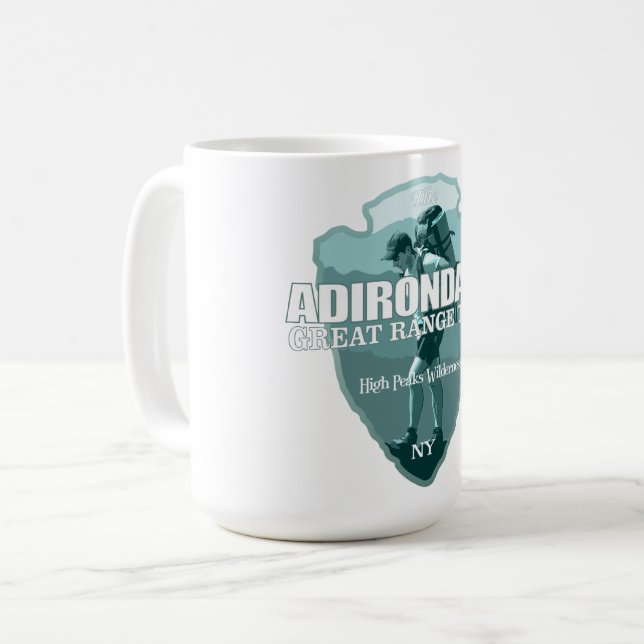 Adirondack Underbar Range Trail (pil T) Kaffemugg (Framsida vänster)